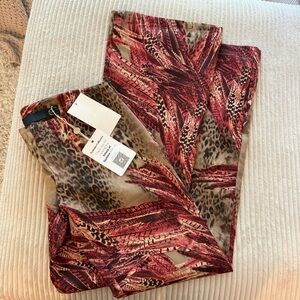 Roberto Cavalli - Just Cavalli Red and Brown Patterned Pants-Leopard